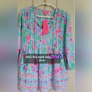 Lilly Pulitzer Marilina tunic top Amalfi blue NWT size xxs